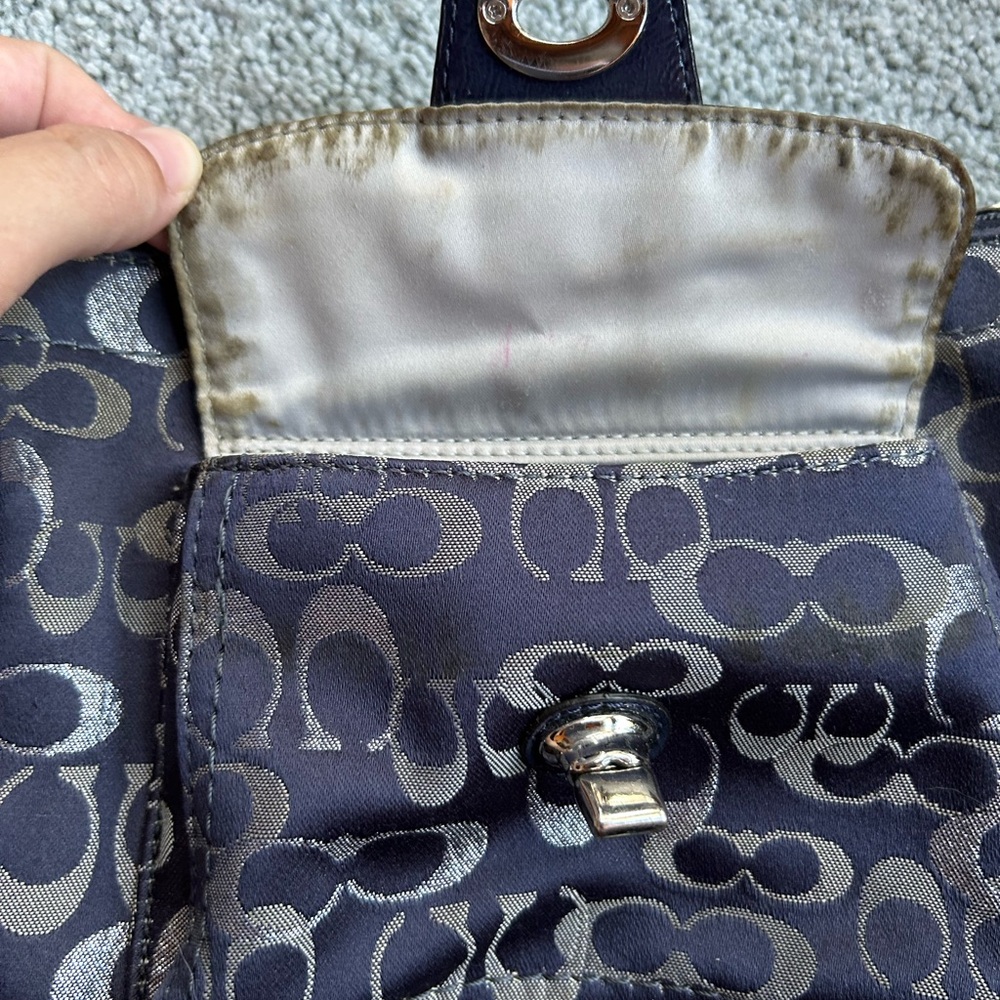 Coach Midnight Blue Signature Crossbody Bag - Picture 2 of 3